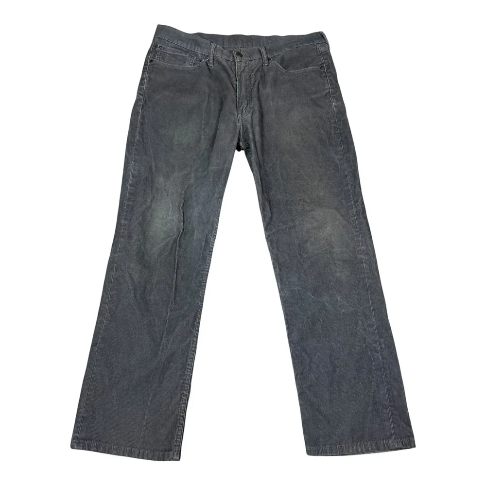 Levi's 514 Straight Leg Gray Corduroy‎ Pants Men's 36x30 FLAWS
